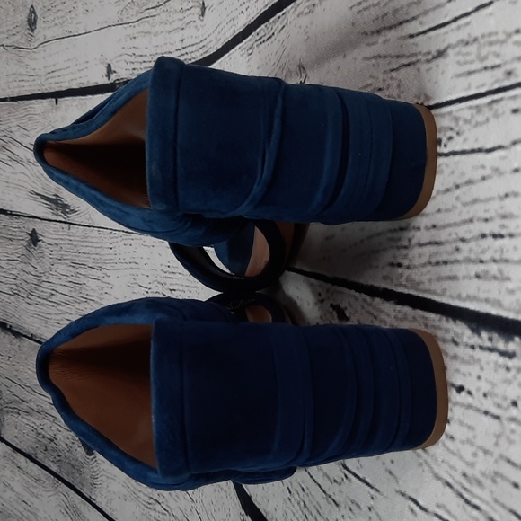 NWB Laurence Dacade Paris Suede Printed Slides Paris Blue size 5 (38) - Picture 5 of 14